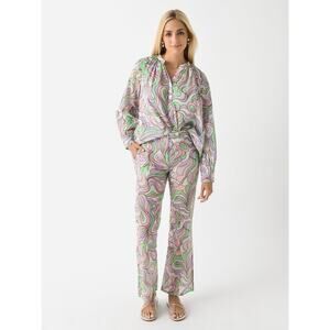 V De Vinster 100% Cotton Pants Pastel 70s Retro Abstract Print Lightweight Large